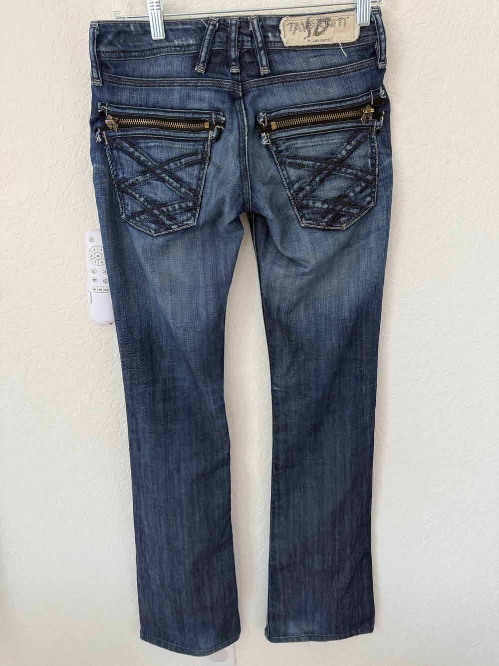 Taverniti So Jeans Jimmy Taverniti Low Rise Bootcut Jeans Zip Pockets Y2K 27